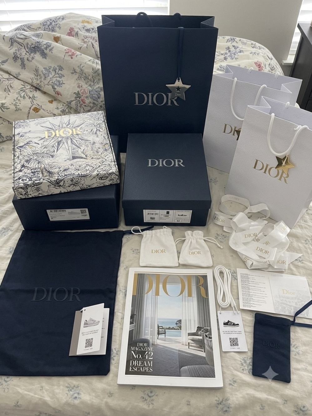 Authentic Dior Packaging Set - Boxes Dust Bags Shopping Bags & Ribbon